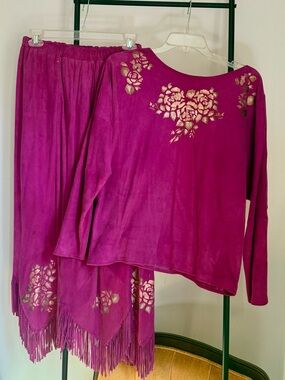 Vintage Suede Maxi Skirt Set by Char & Sher Designs